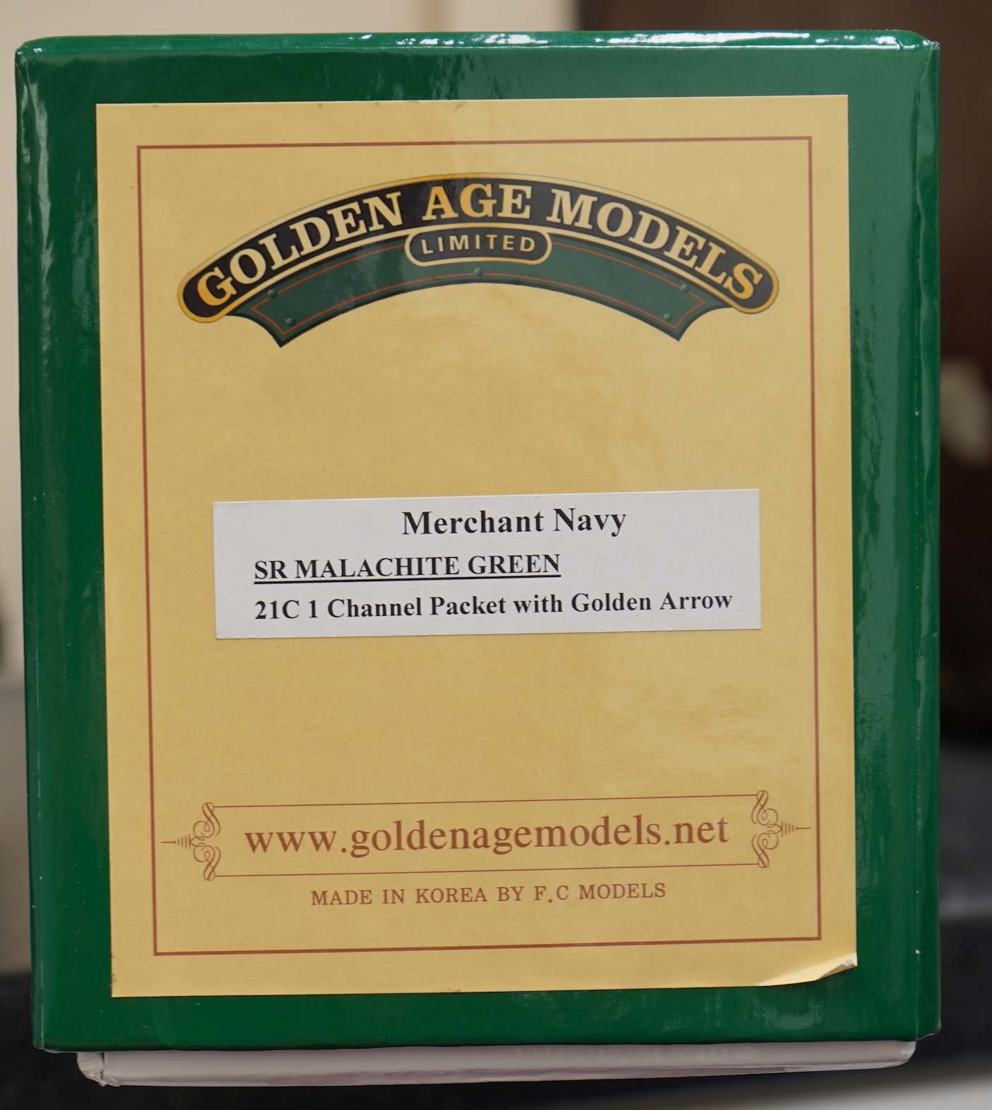 An 0 Gauge Golden Age Models Ltd by F C Models, model of a Southern Railway Merchant Navy Class Channel Packet 21C1, 4-6-2 tender locomotive, powered for two rail operation, with original box and operating instructions.